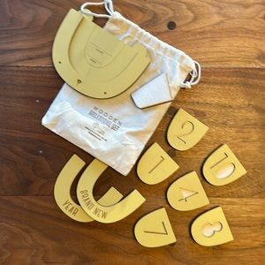 NWOT wooden baby milestone set by Kerri Lee